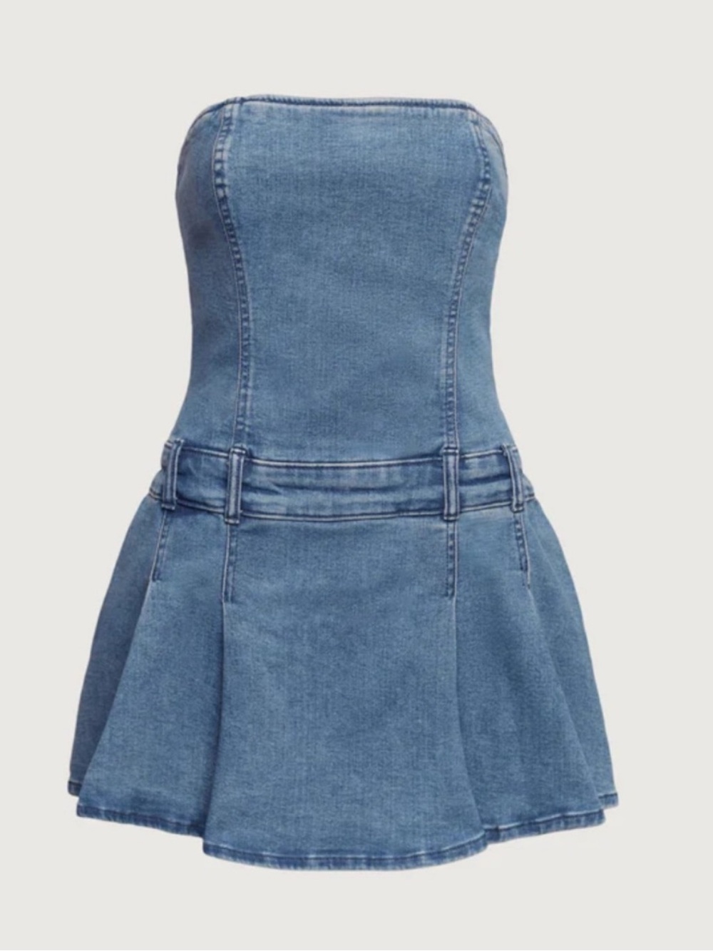 OAK + FORT DENIM STRAPLESS MINI DRESS